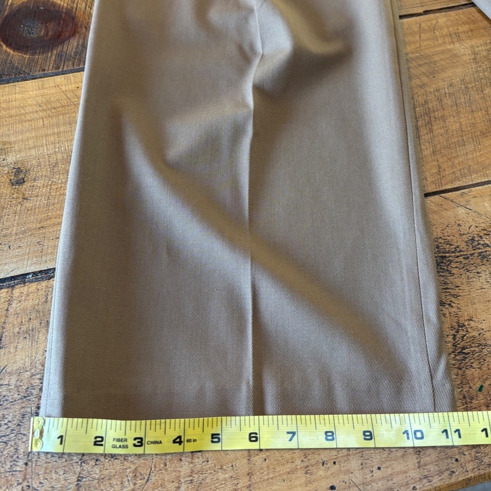 Aritzia Babaton Womens Camel Brown Overlap Wool Wide Leg Dress Pants Size 2 - Picture 11 of 15